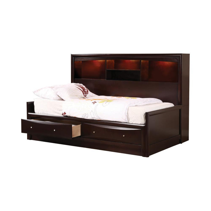 Phoenix Transitional Cappuccino Twin Bed