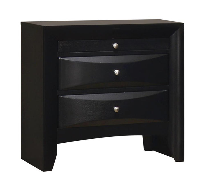 Briana Black Two-Drawer Nightstand With Tray