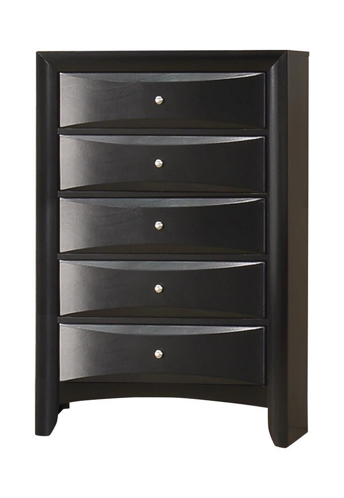 Briana Black Five-Drawer Chest