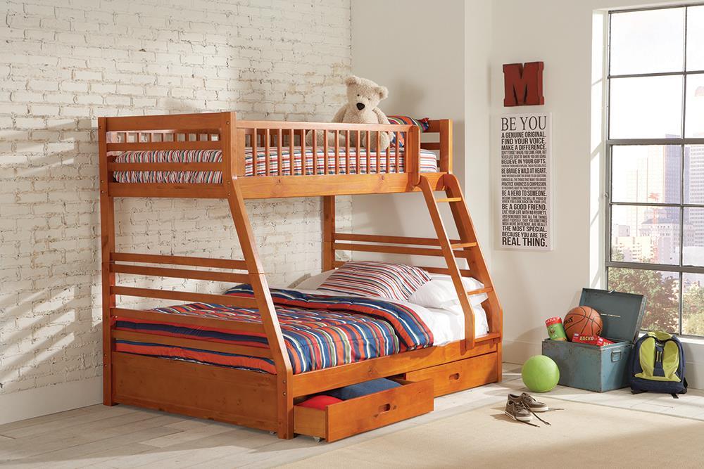 Ashton Honey Twin-over-Full Bunk Bed