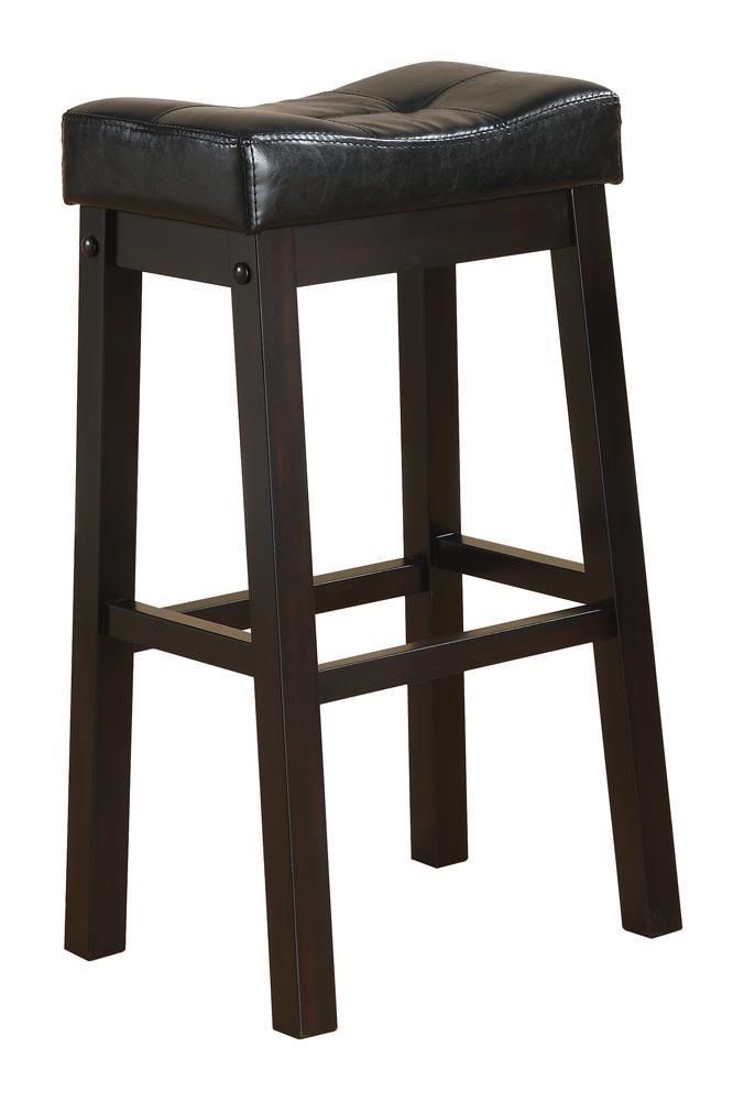 Transitional Black Upholstered Bar Stool