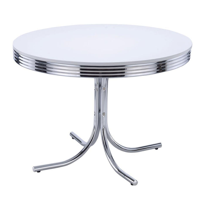 Retro White and Chrome Dining Table