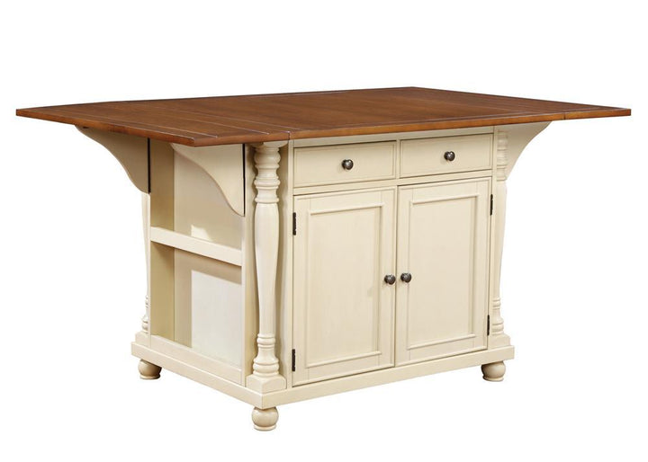 Slater Country Cherry and White Kitchen Island