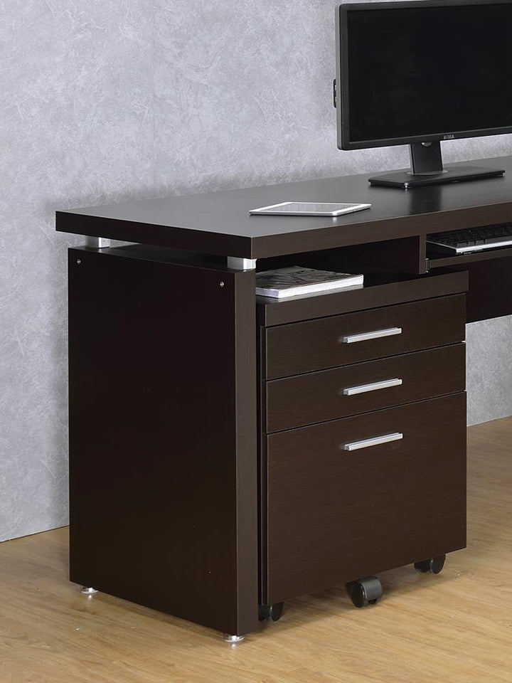 Skylar Contemporary Cappuccino Three-Drawer File Cabinet