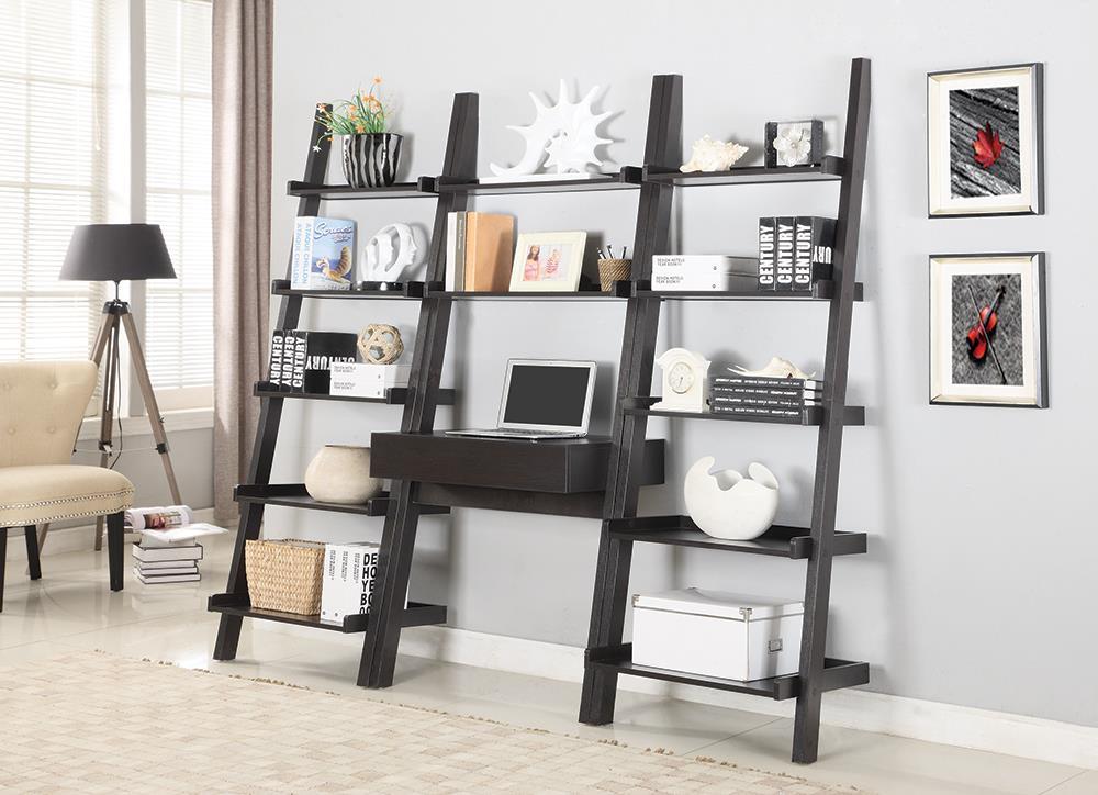 Transitional Cappuccino Bookcase