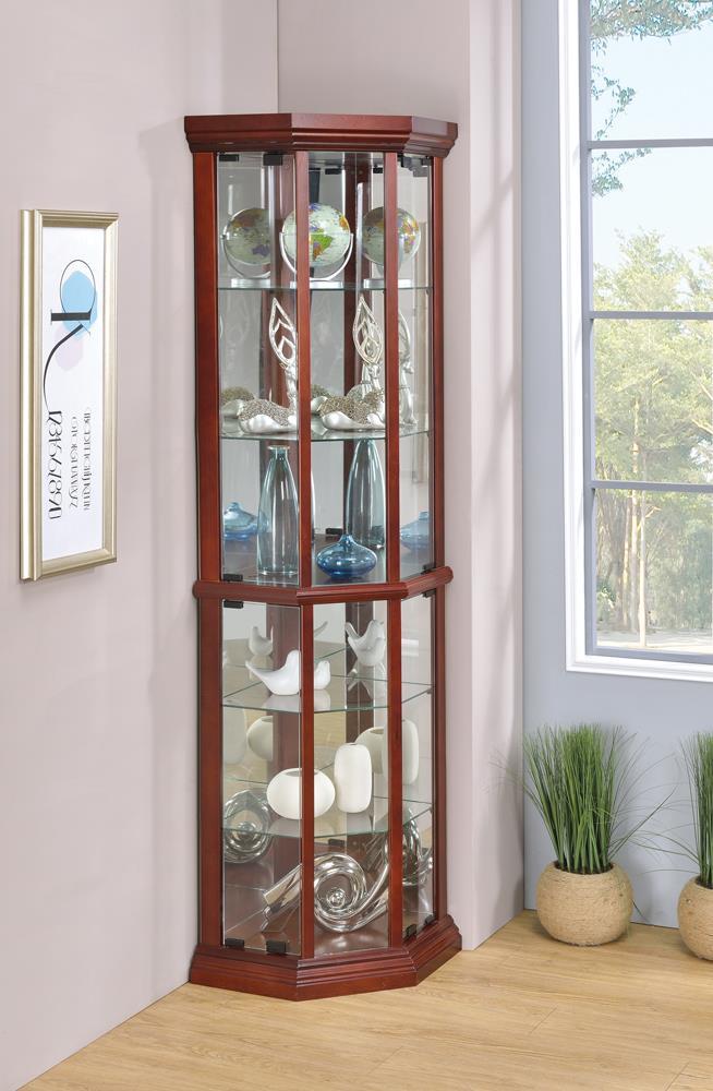 Traditional Medium Brown Curio Cabinet