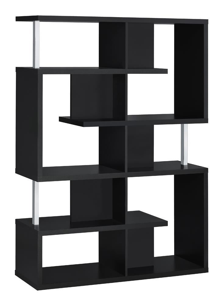 Transitional Black Bookcase