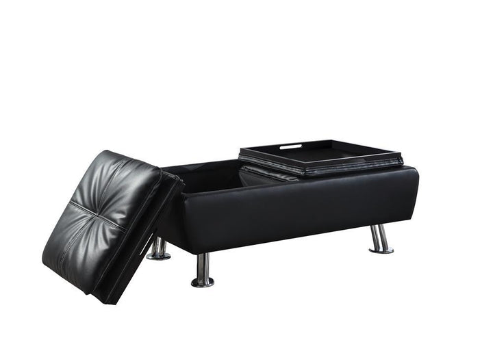 Dilleston Contemporary Black Ottoman