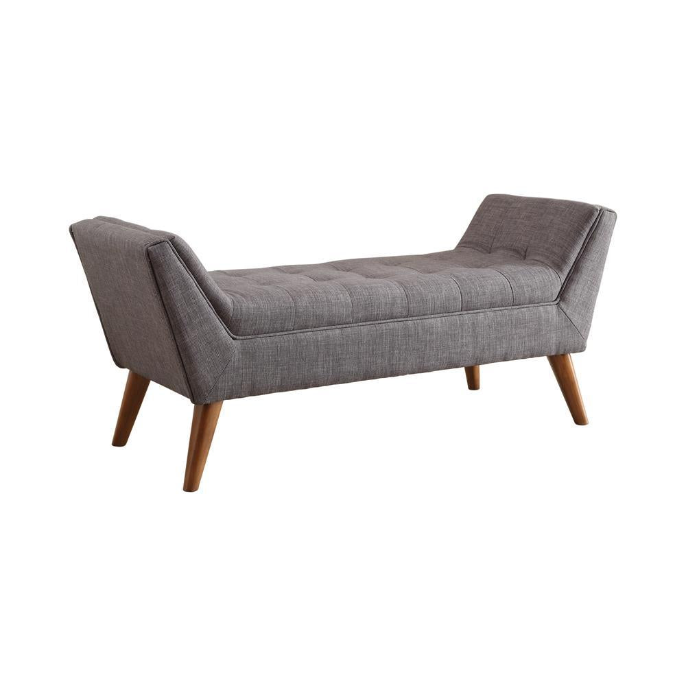 Grey Mid-Century Modern Accent Bench