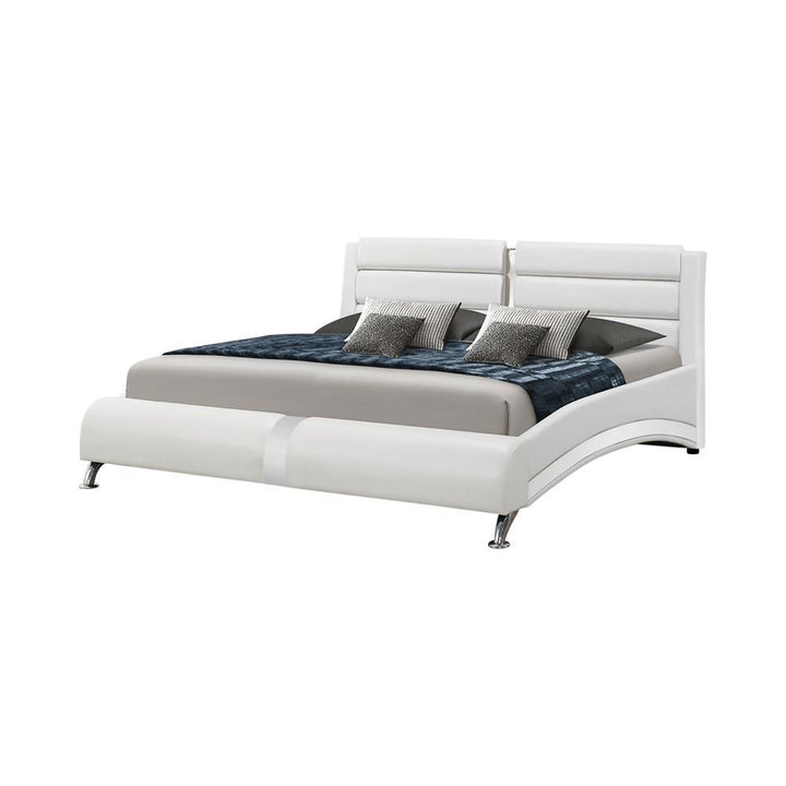 Felicity Contemporary White Upholstered Queen Bed