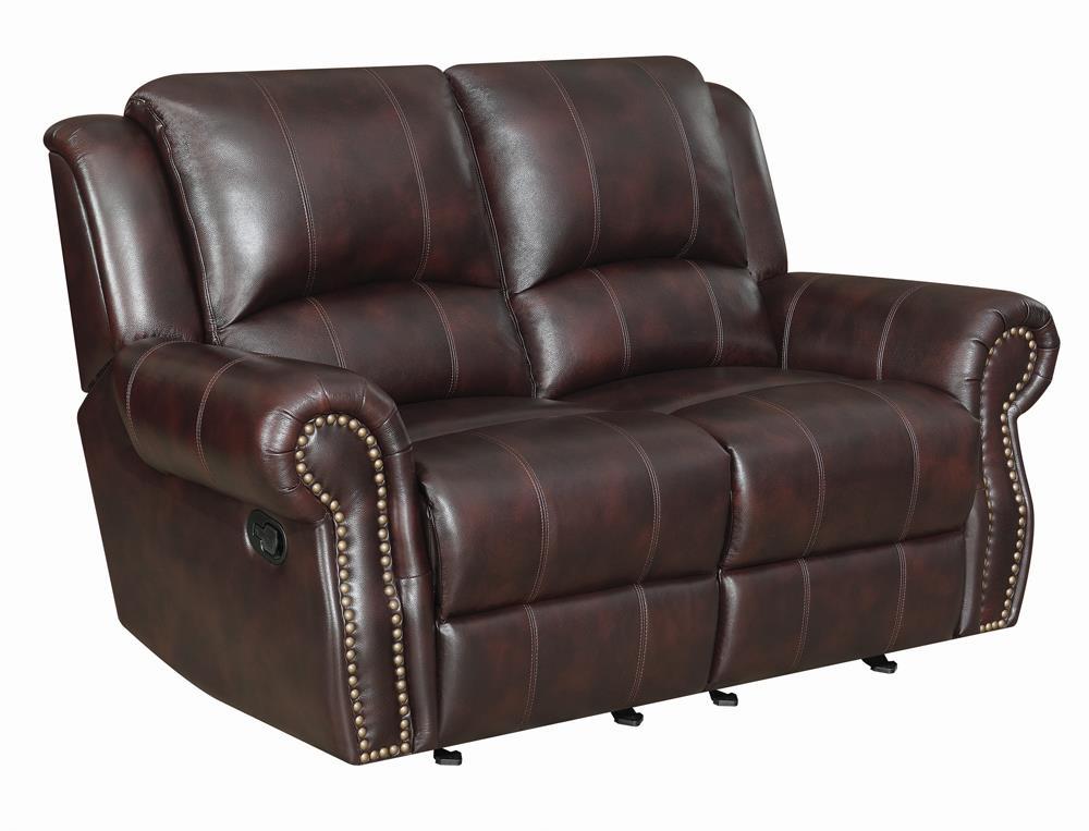 Sir Rawlinson Tobacco Leather Reclining Loveseat