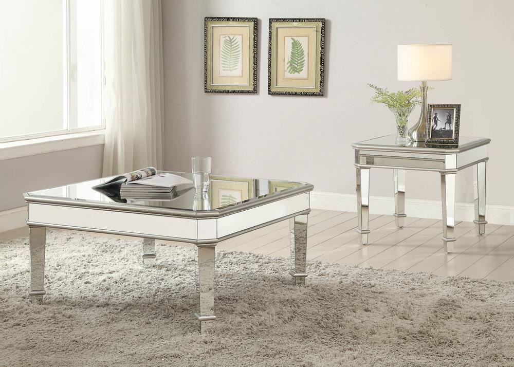 Transitional Silver Coffee Table