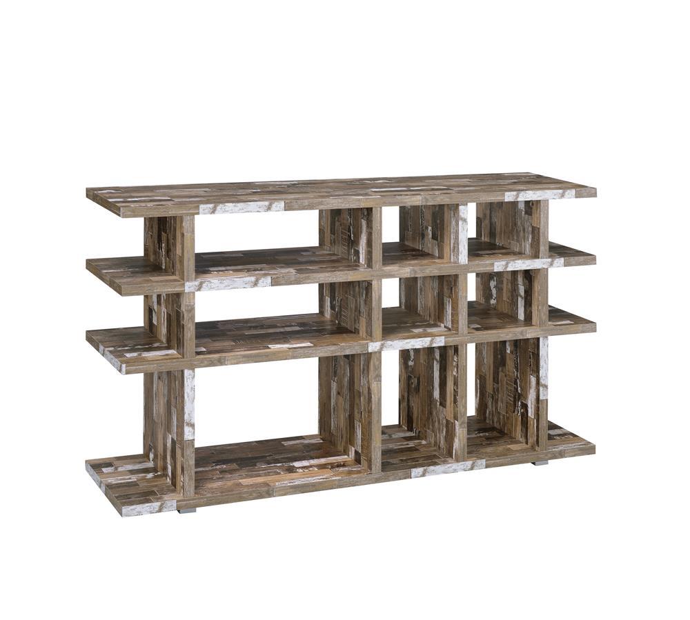 Rustic Salvaged Cabin Low-Profile Bookcase