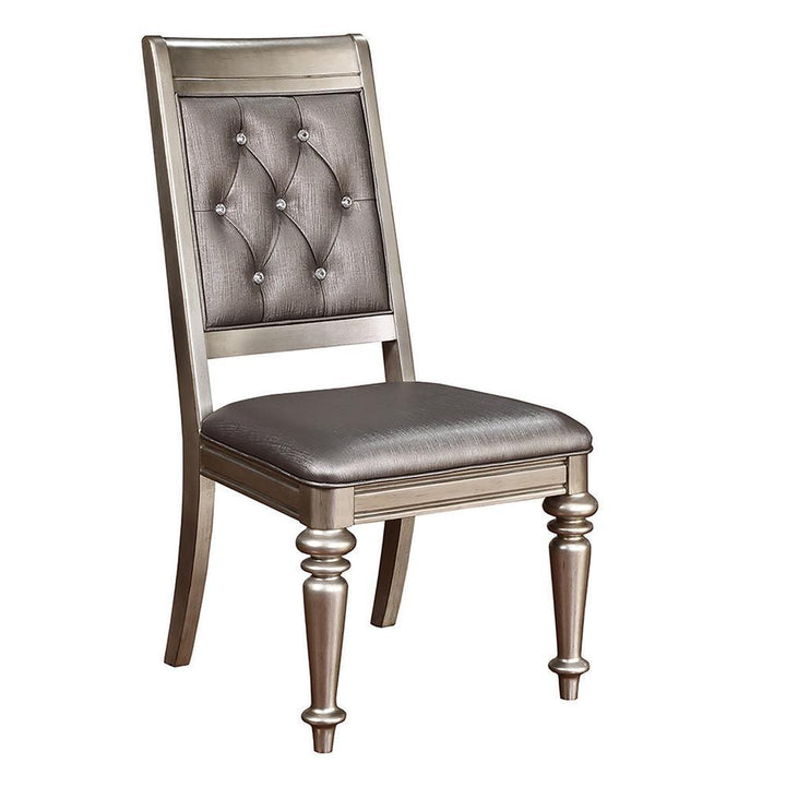 Bling Game Hollywood Glam Metallic Platinum Side Chair