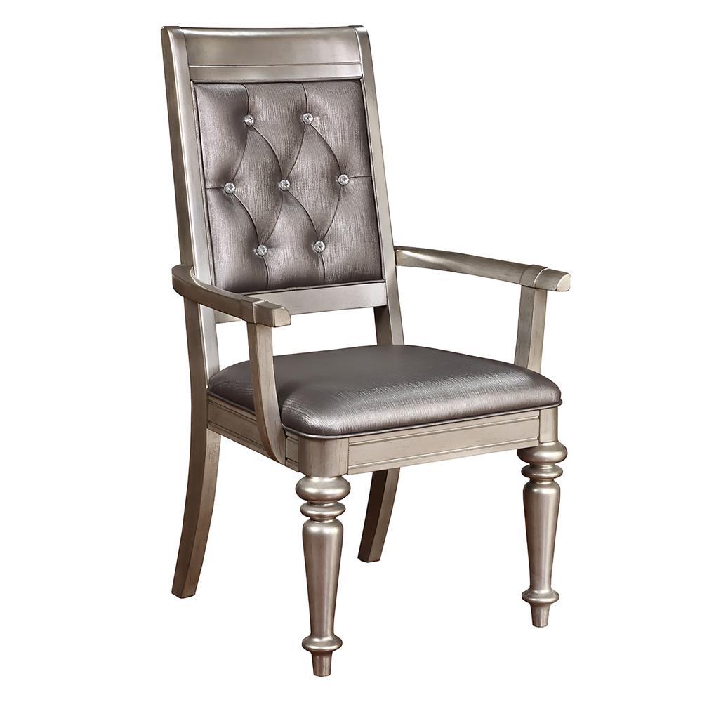 Bling Game Hollywood Glam Metallic Platinum Armchair