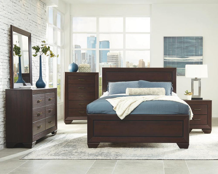 Fenbrook Transitional Dark Cocoa Eastern King Bed