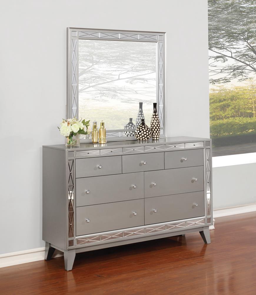 Leighton Contemporary Dresser Mirror With Beveled Edge