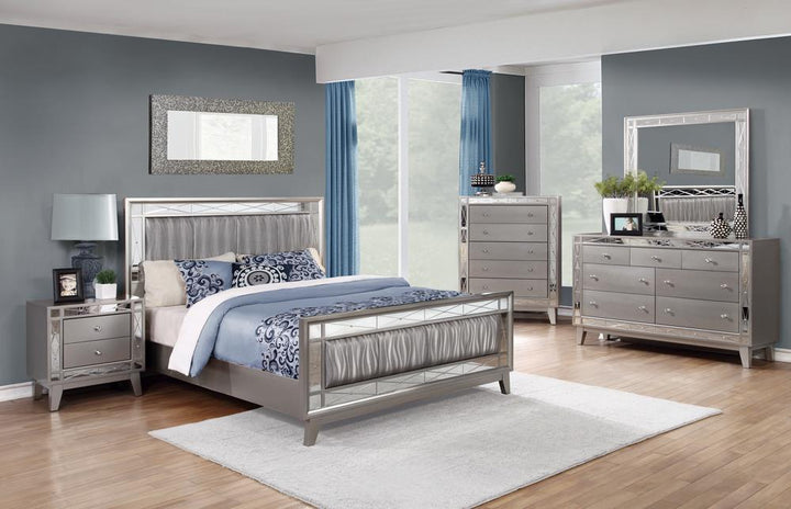 Leighton Contemporary Metallic Full Bed