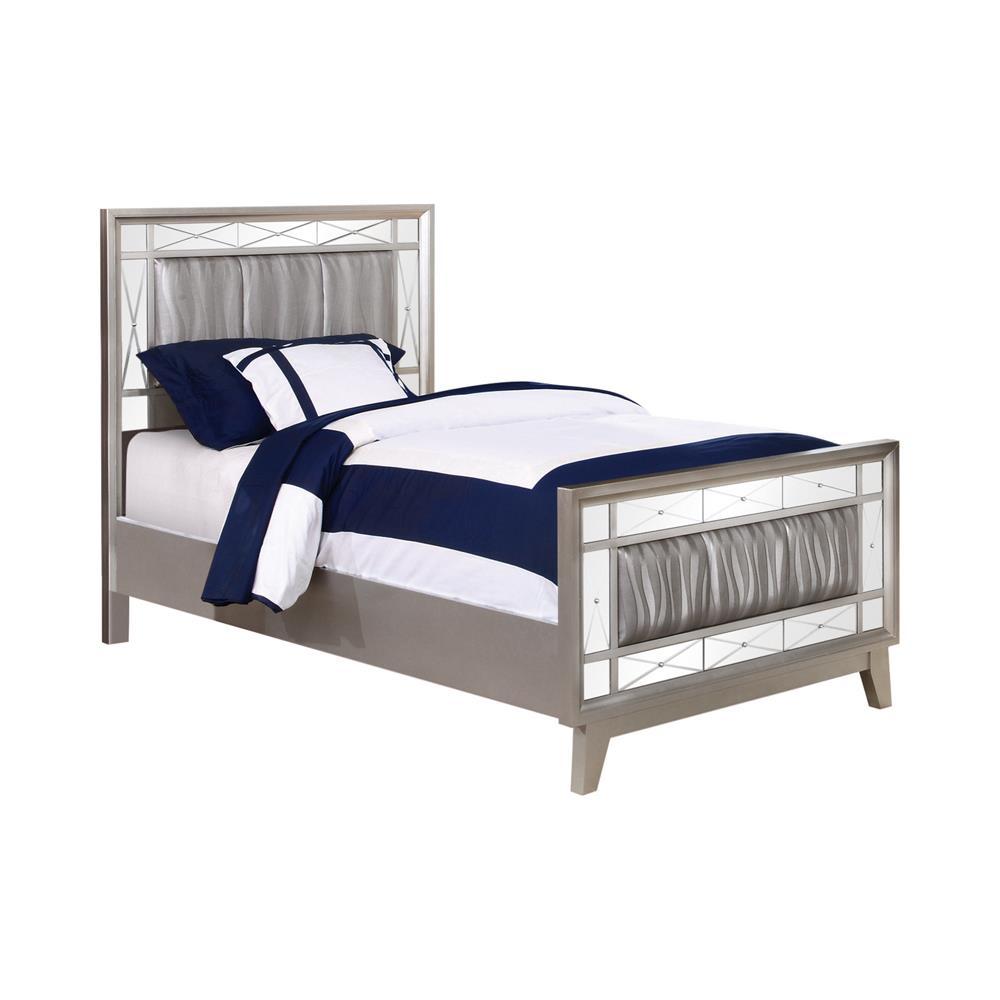 Leighton Contemporary Metallic Twin Bed