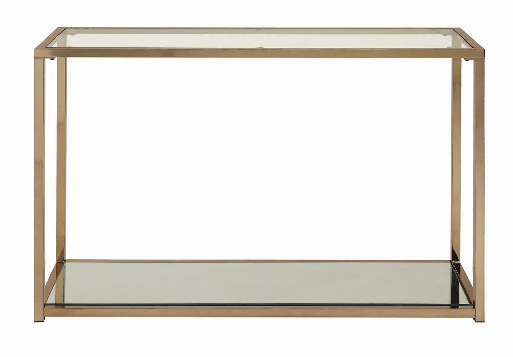 Calantha Modern Chocolate Chrome Sofa Table