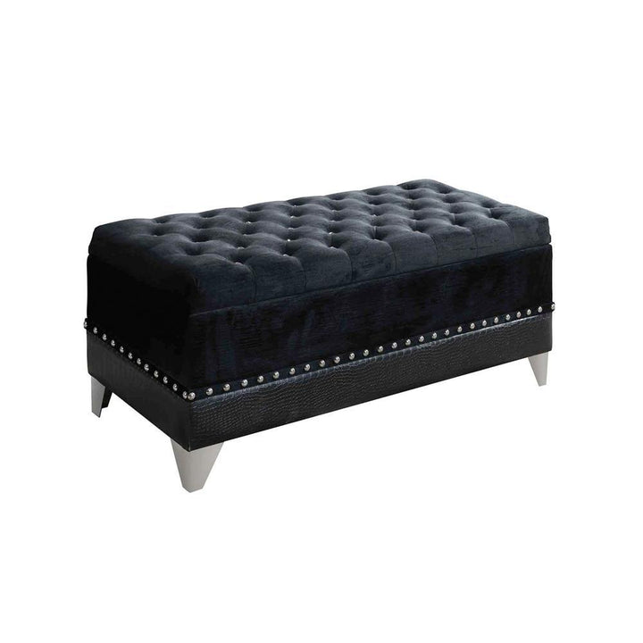 Barzini Upholstered Black Trunk