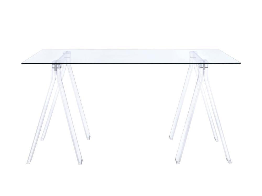 Amaturo Clear Acrylic Sawhorse Writing Desk