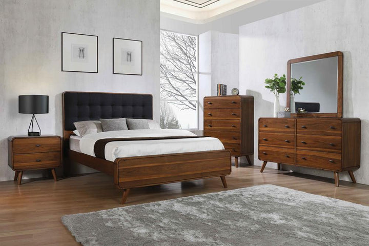 Robyn Mid-Century Modern Dark Walnut Eastern King Bed