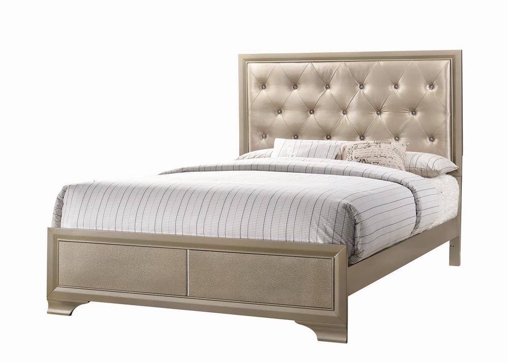 Beaumont Transitional Champagne Eastern King Bed