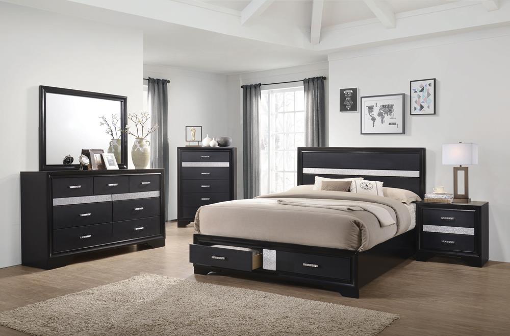 Miranda Contemporary Black California King Bed