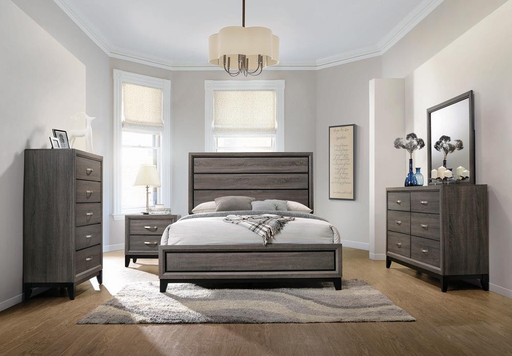 Rustic Grey Oak Eastern King Bed