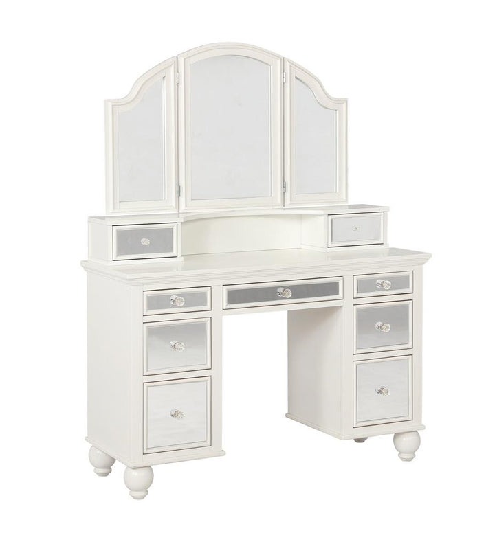 Transitional Beige and White Vanity Set