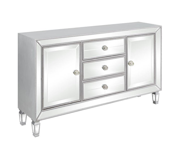 Metallic Platinum Accent Cabinet