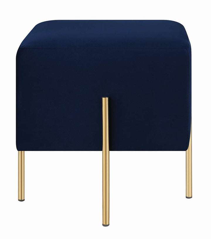 Modern Blue Velvet Ottoman