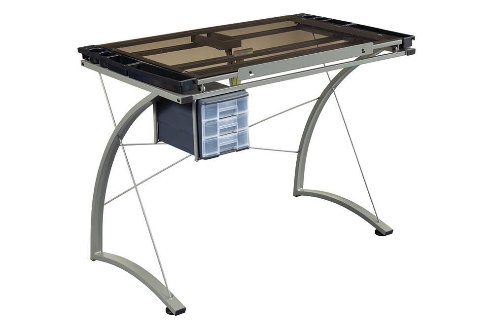 G800986 Contemporary Glass Top Drafting Desk