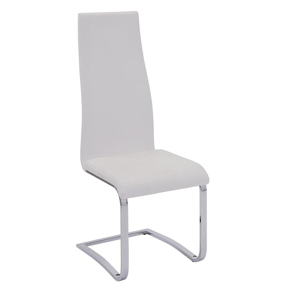 G102310 Contemporary White and Chrome Dining Chair