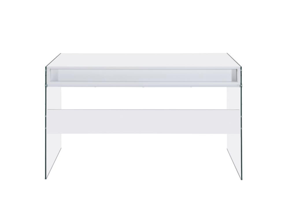 G800829 Contemporary Glossy White Writing Desk