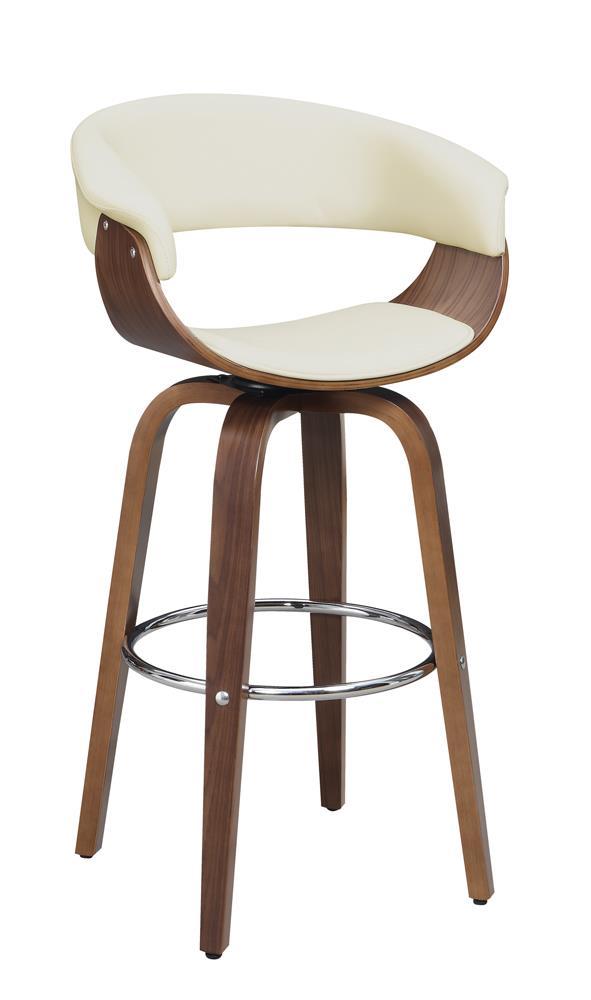 G100206 Contemporary Walnut and Cream Bar Stool