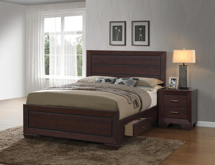 Fenbrook Transitional Dark Cocoa Queen Bed