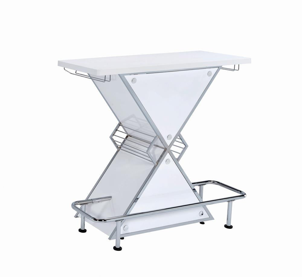 G130078 Contemporary White Stacked Triangle Bar Unit