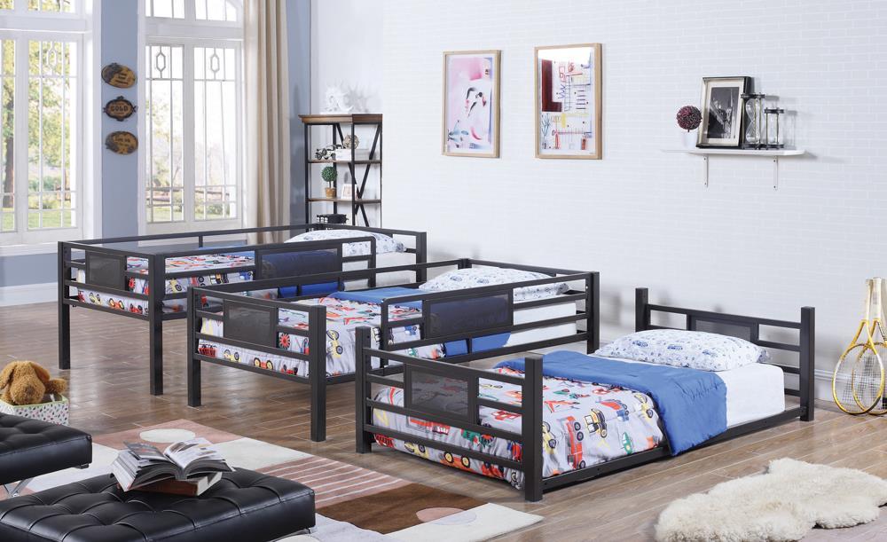 G460394 Casual Black Twin Triple Bunk Bed