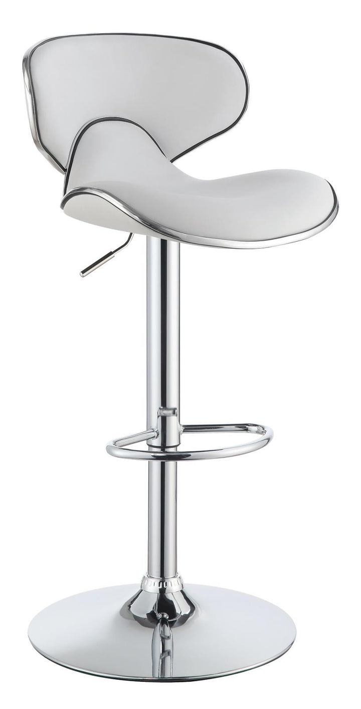 G120389 Contemporary White Adjustable Bar Stool