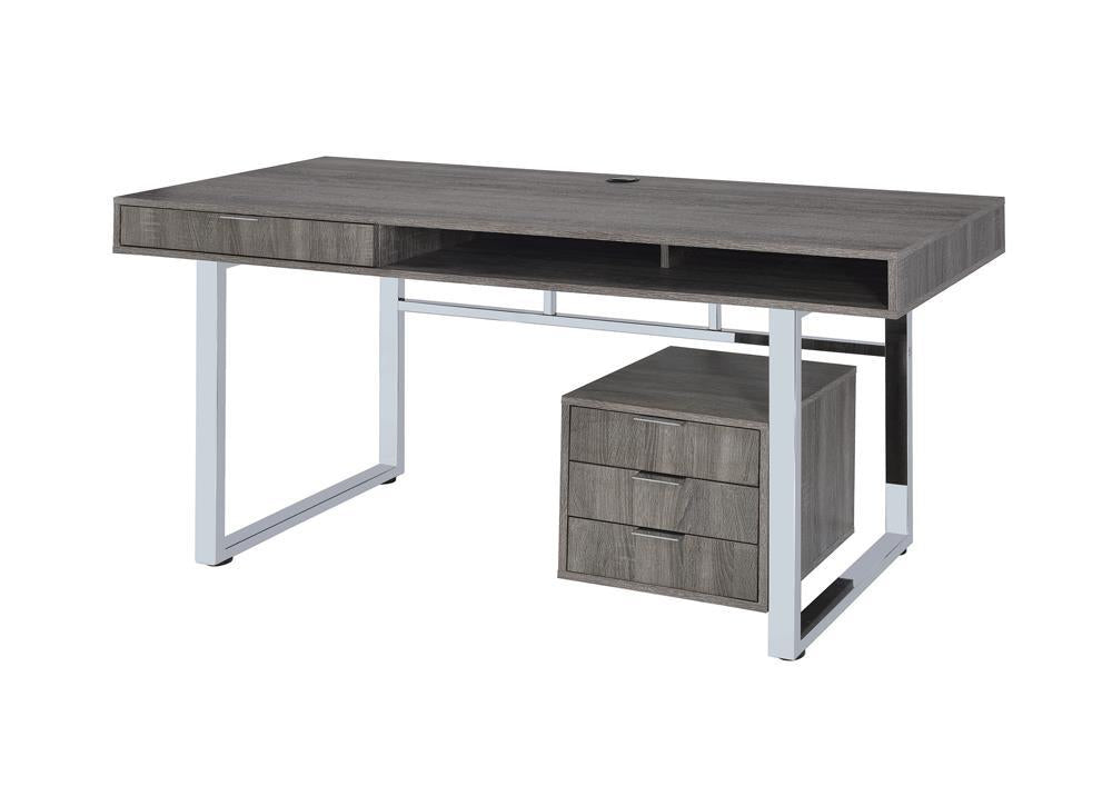 G801897 Contemporary Weathered Grey Writing Desk