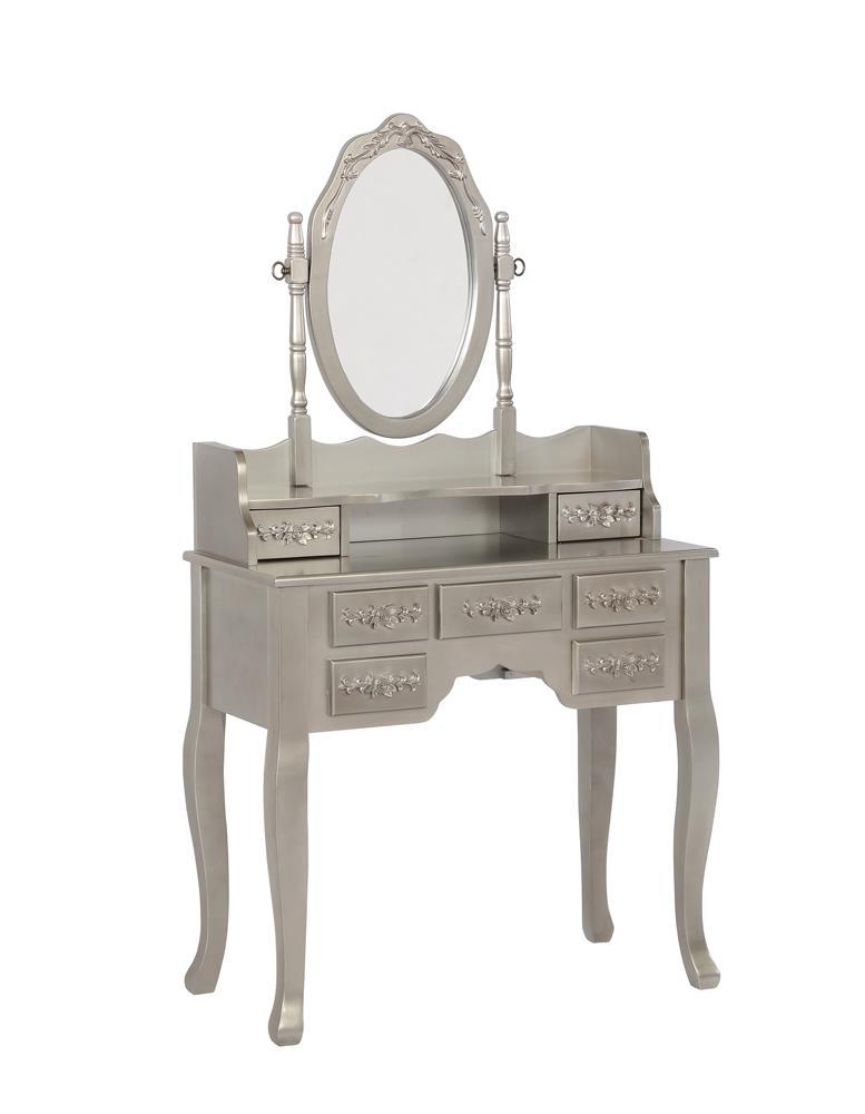 G930137 Contemporary Metallic Silver Vanity Set