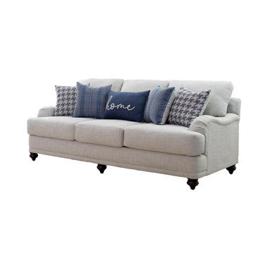 Gwen Recessed Arms Sofa Light Grey