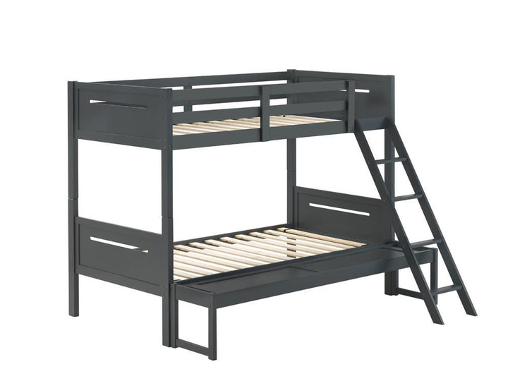 405052GRY TWIN/FULL BUNK BED