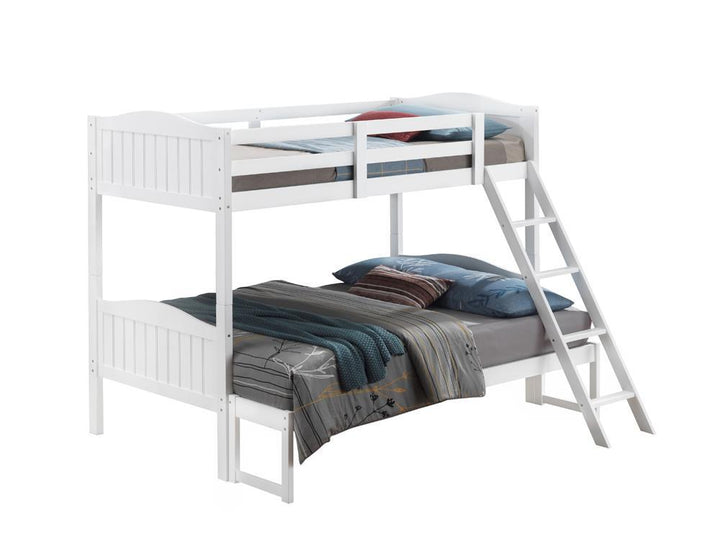 405054WHT TWIN/FULL BUNK BED