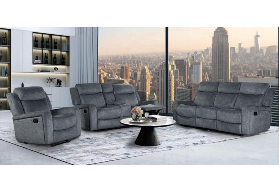 U6024 DARK GREY 9 RECLINING SOFA/CONSOLE RECLINING LOVESEAT image